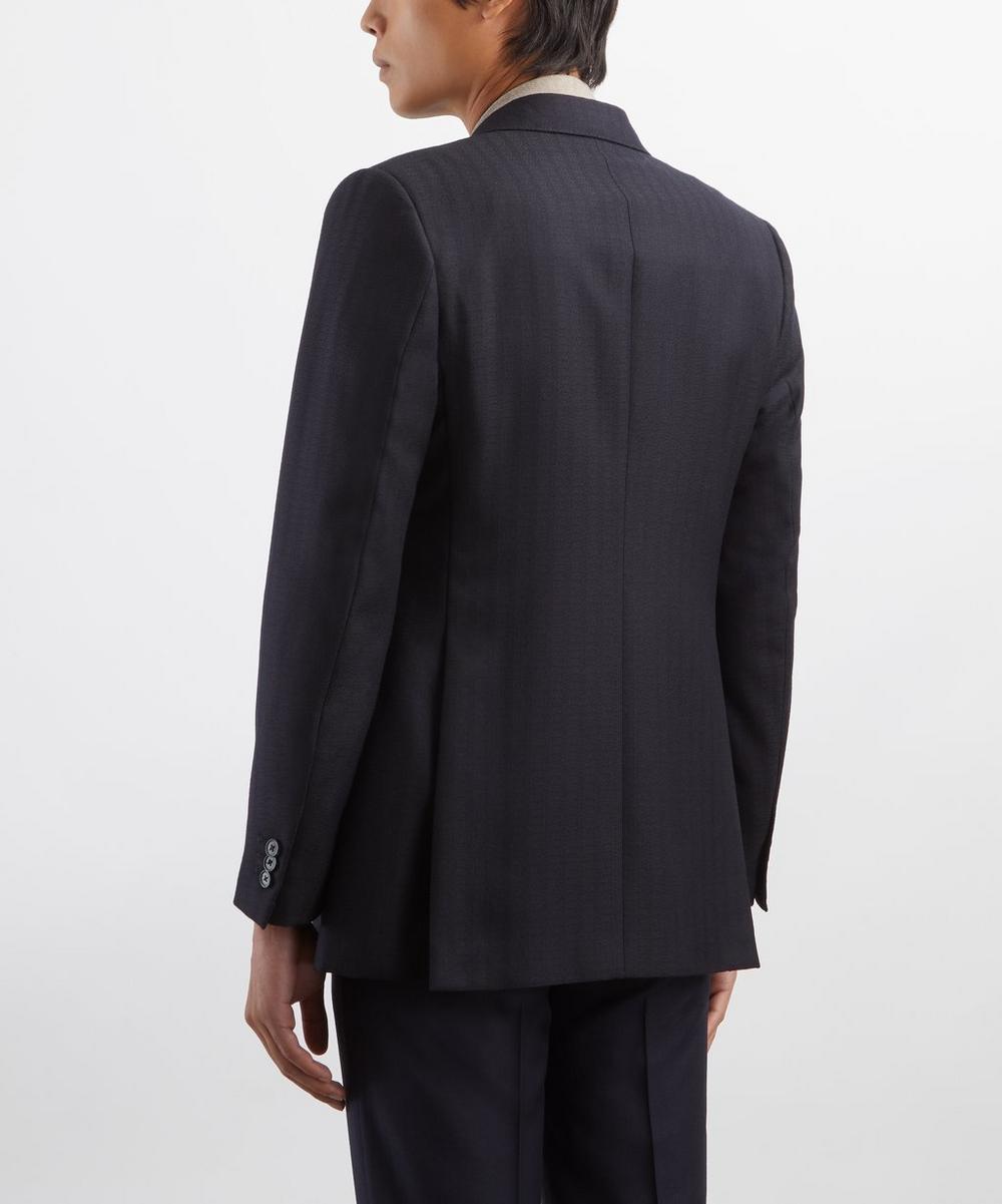 Liberty London Husbands Navy Double-Breasted Worsted Wool Jacket