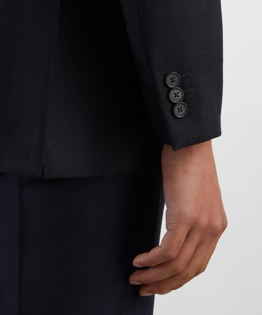 Liberty London Husbands Navy Double-Breasted Worsted Wool Jacket