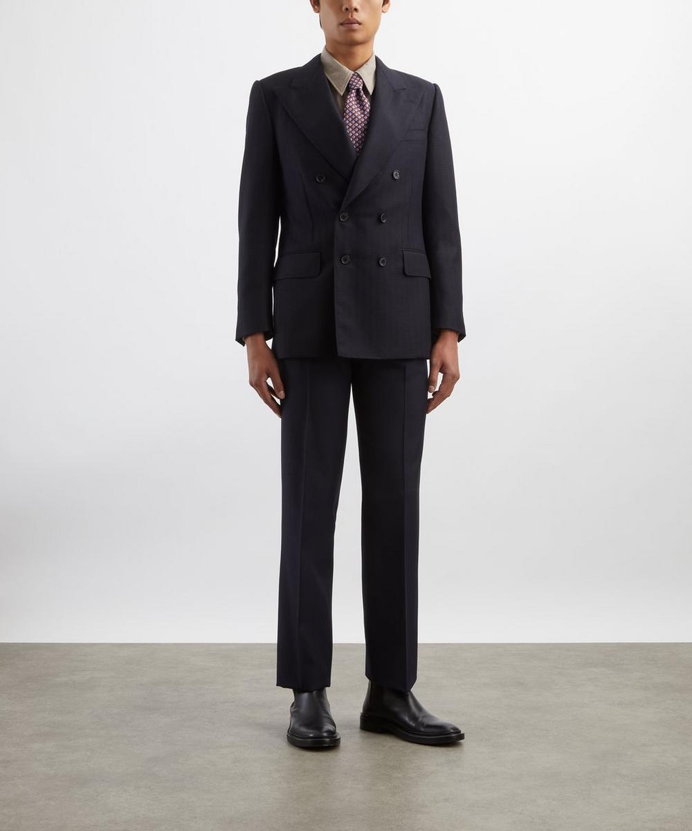 liberty london Husbands Navy Double-Breasted Worsted Wool Jacket