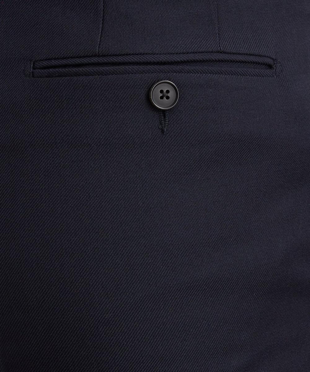 Liberty London Husbands Navy Straight High-Waisted Twill Trousers