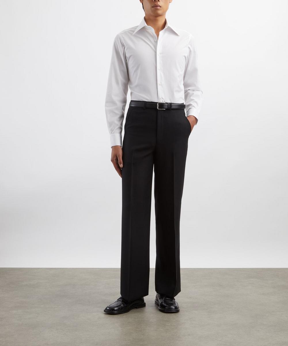 liberty london Husbands White Wide Cotton Poplin Shirt