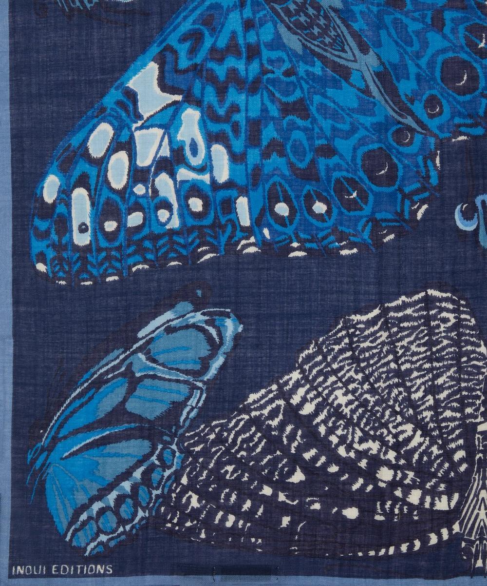 Liberty London Inoui Editions Papillons Print Wool Square Scarf