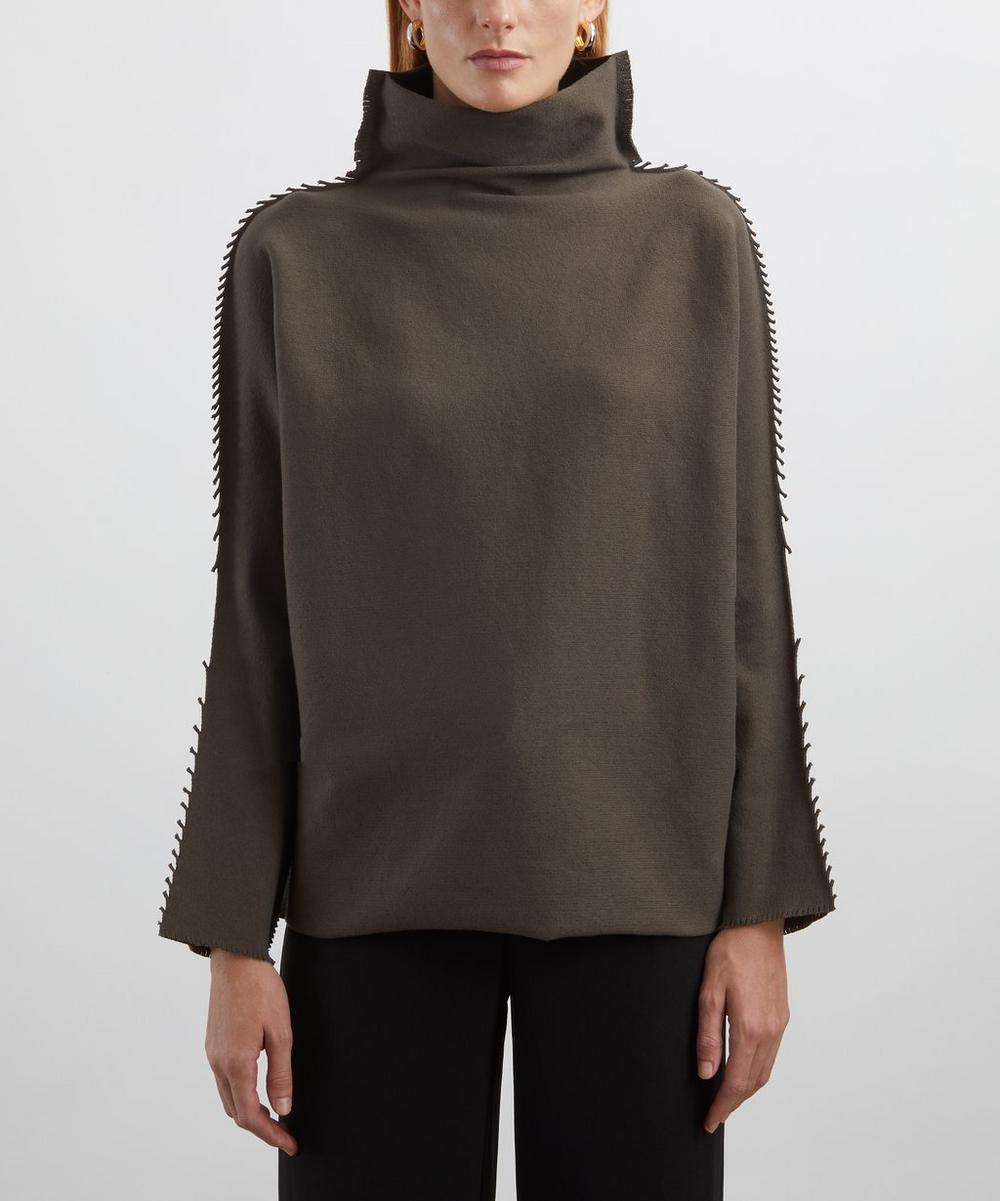 Liberty London Issey Miyake CAMPAGNE Funnel-Neck Top