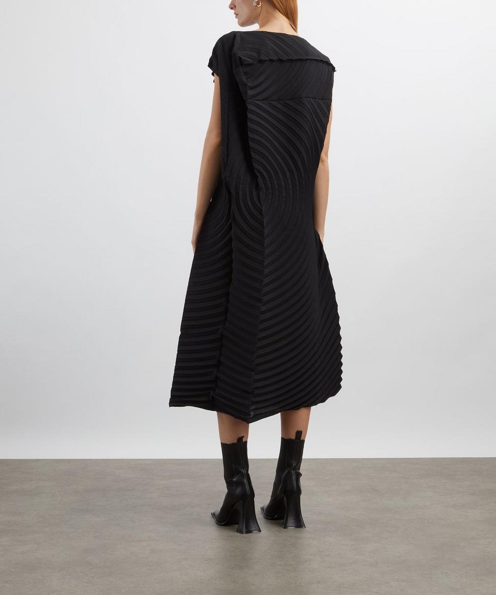 Liberty London Issey Miyake PAPER BAG PLEATS Black Midi Dress