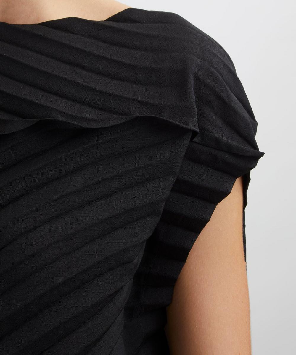 Liberty London Issey Miyake PAPER BAG PLEATS Black Midi Dress