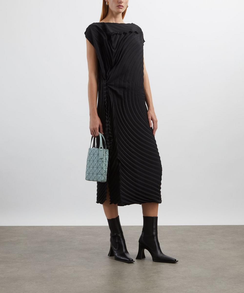 liberty london Issey Miyake PAPER BAG PLEATS Black Midi Dress