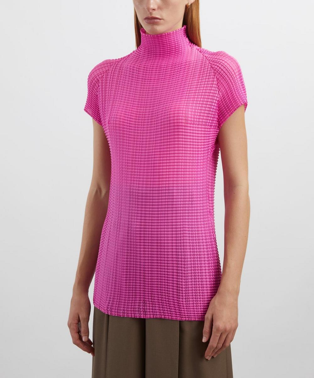 Liberty London Issey Miyake Pink Wooly Pleats-58 High-Neck Top