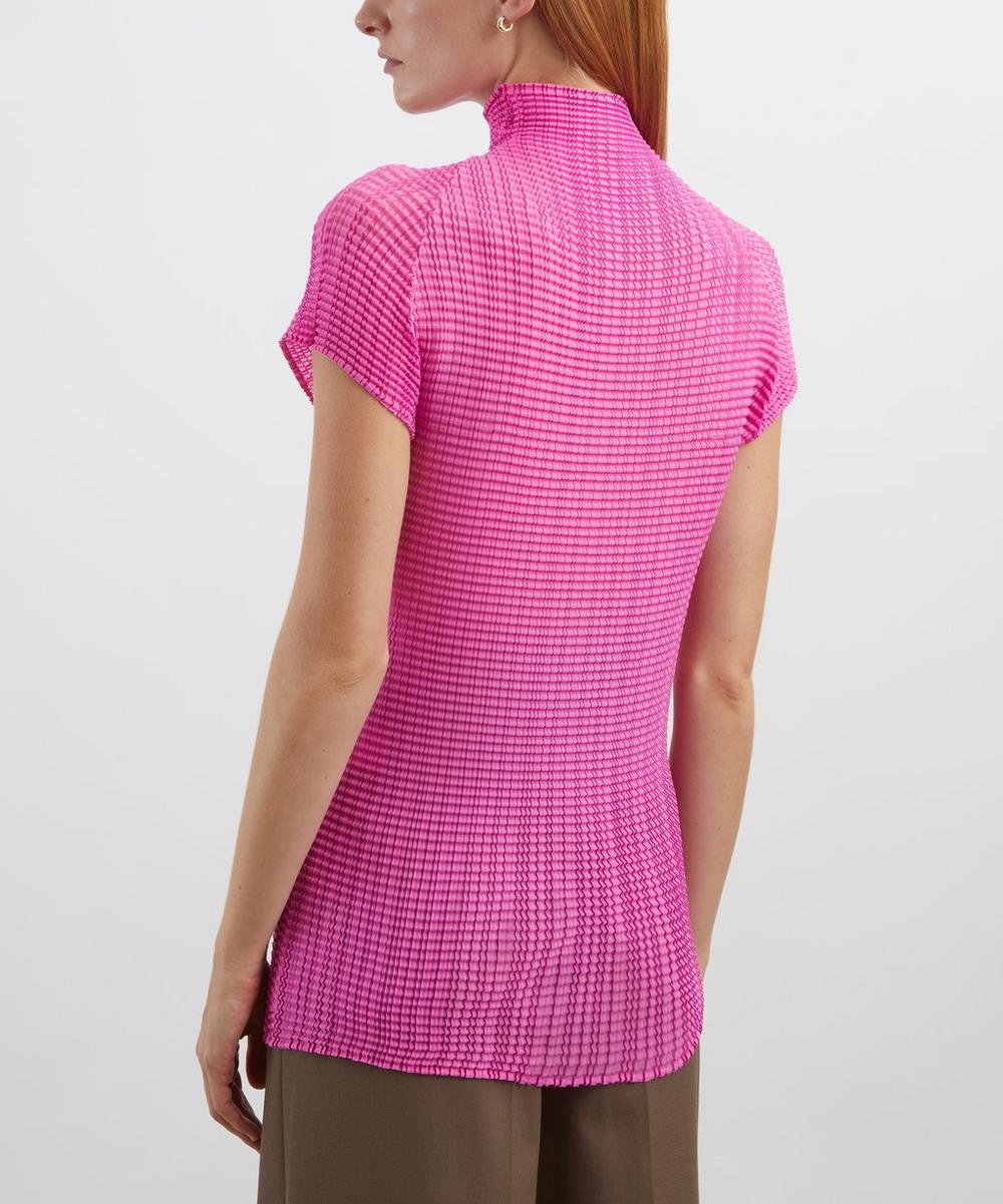 Liberty London Issey Miyake Pink Wooly Pleats-58 High-Neck Top