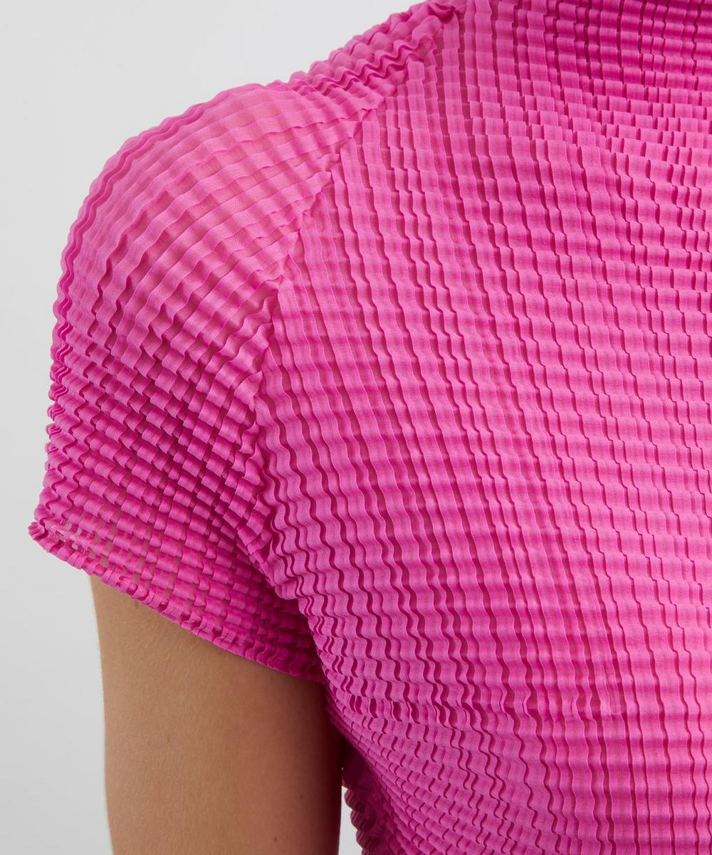 Liberty London Issey Miyake Pink Wooly Pleats-58 High-Neck Top
