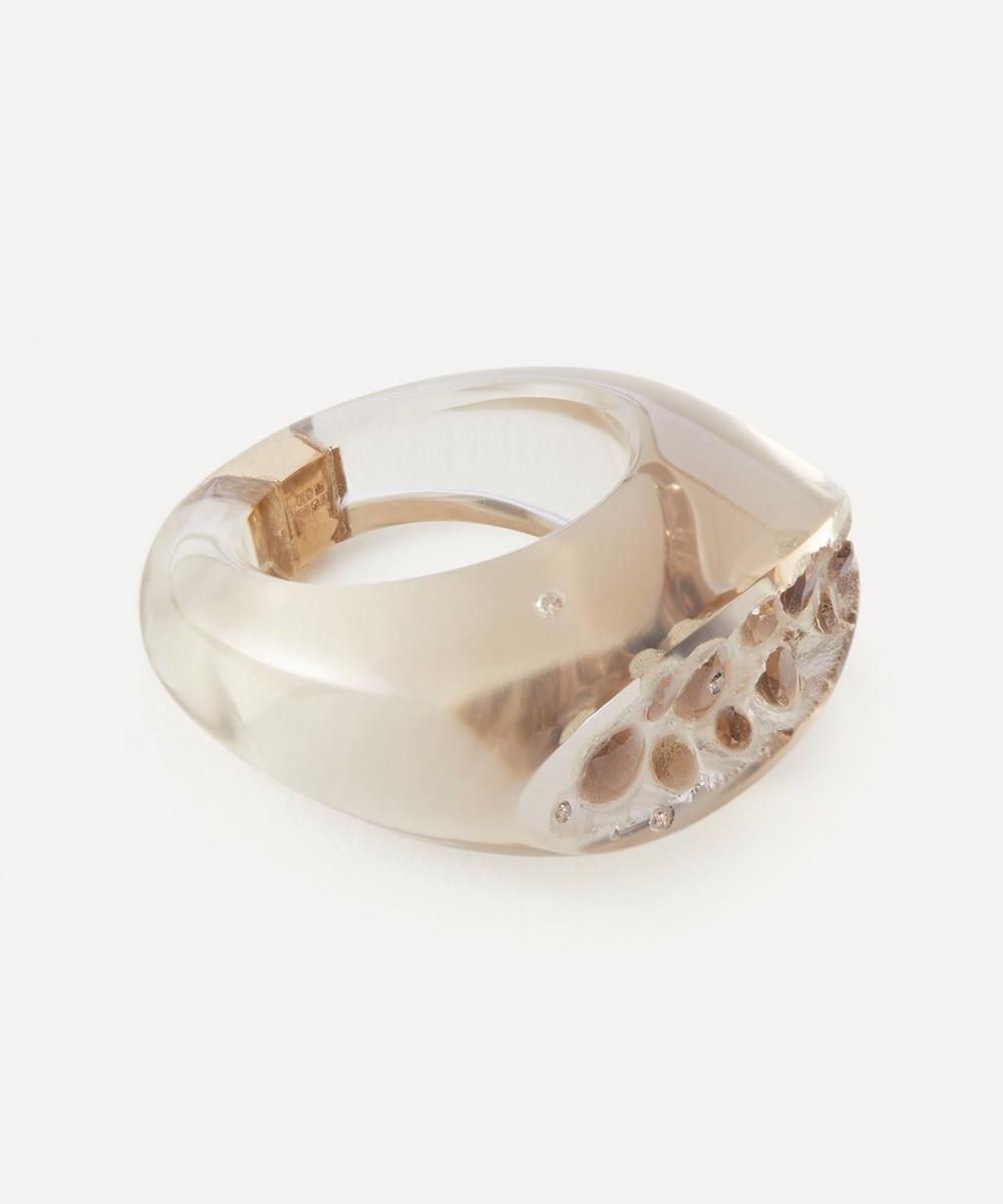 liberty london Jacqueline Cullen Smokey Quartz Diamond Signet Ring