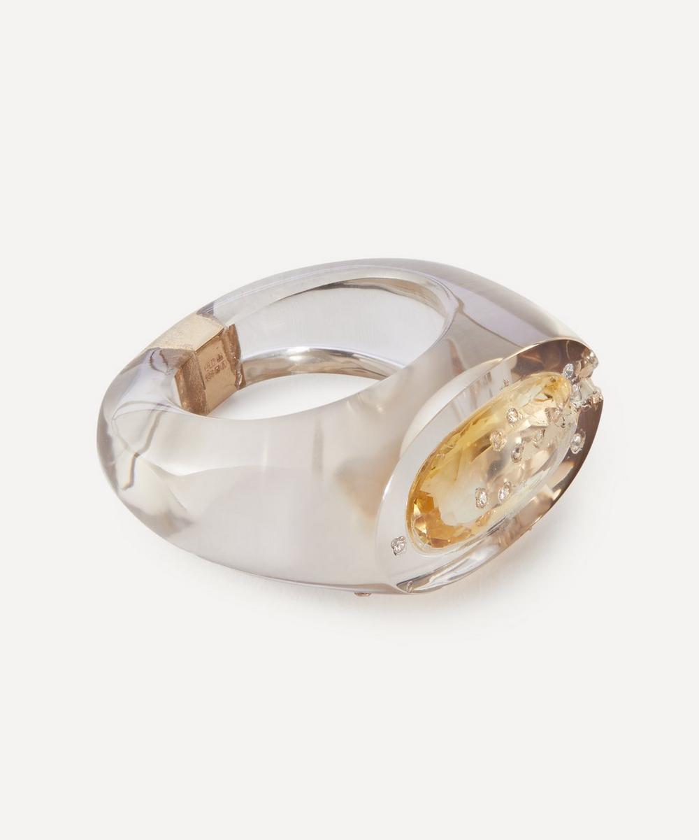 liberty london Jacqueline Cullen Smokey Quartz Embedded Signet Ring