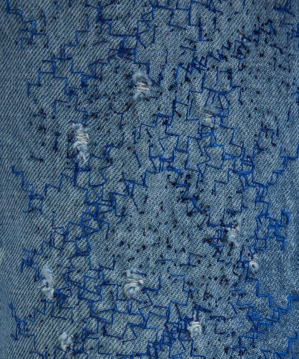 Liberty London Kapital Monkey CISCO Straight-Leg Distressed Embroidered Jeans