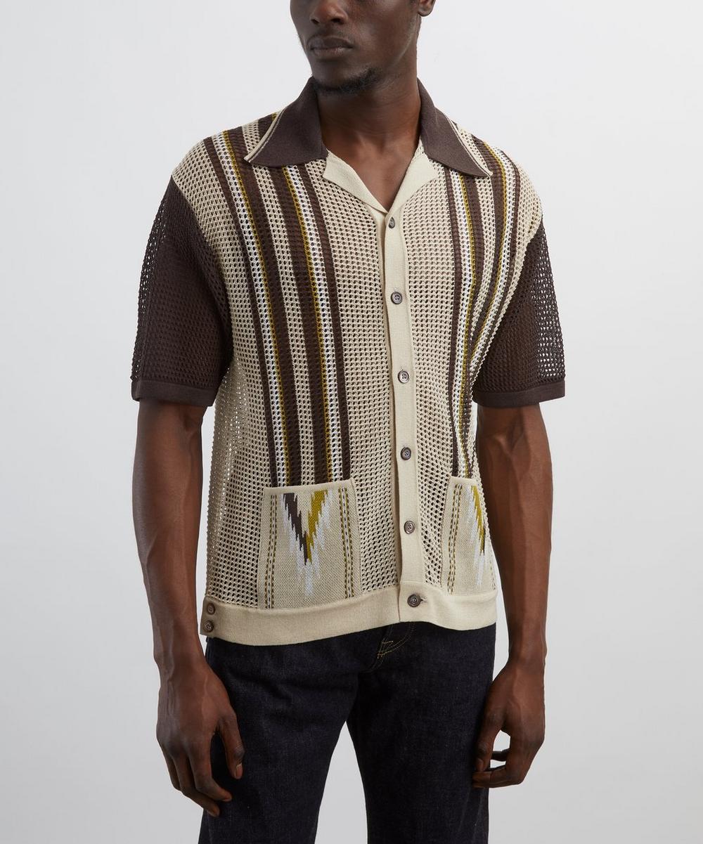 Liberty London Kapital Tennessee Mesh Knit Cuban Polo Shirt