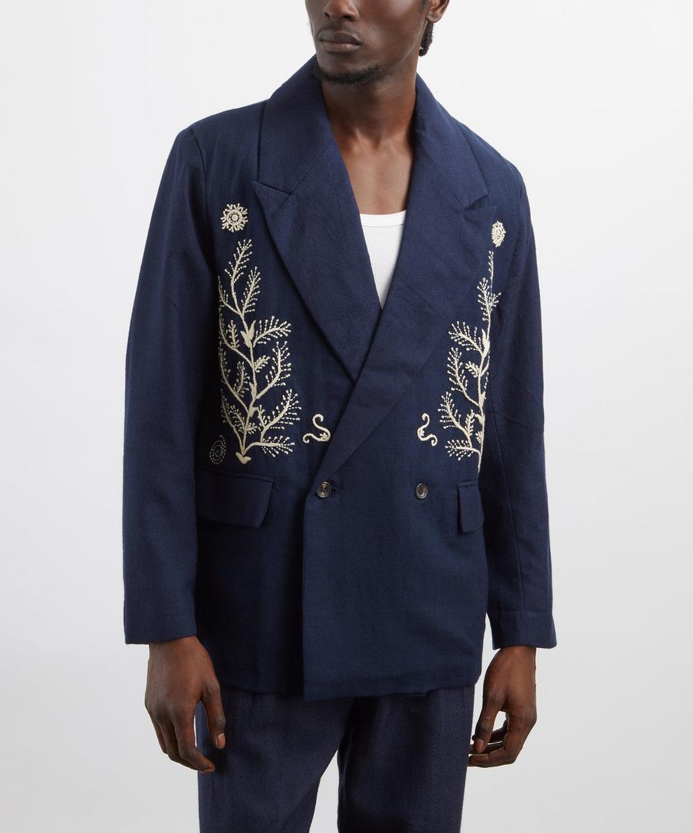 Liberty London Kartik Research Double Breasted Embroidered Blazer