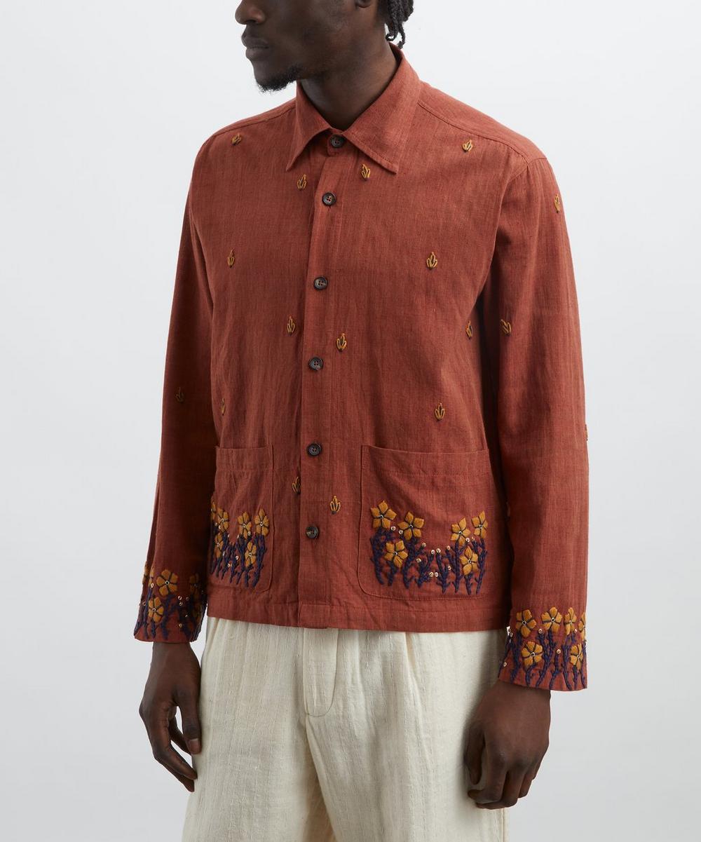 Liberty London Kartik Research Floral Embroidered Cotton Shirt