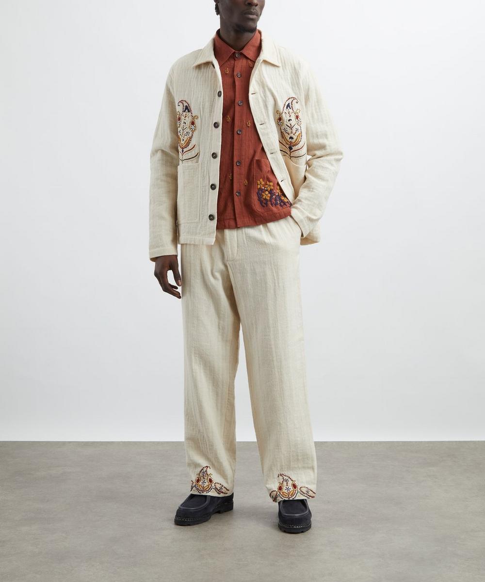 liberty london Kartik Research Floral Embroidered Cotton Shirt