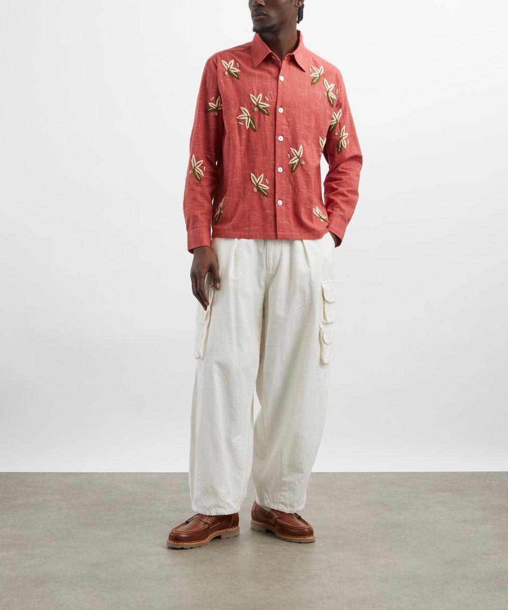 liberty london Kartik Research Hand-Embroidered Floral Shirt