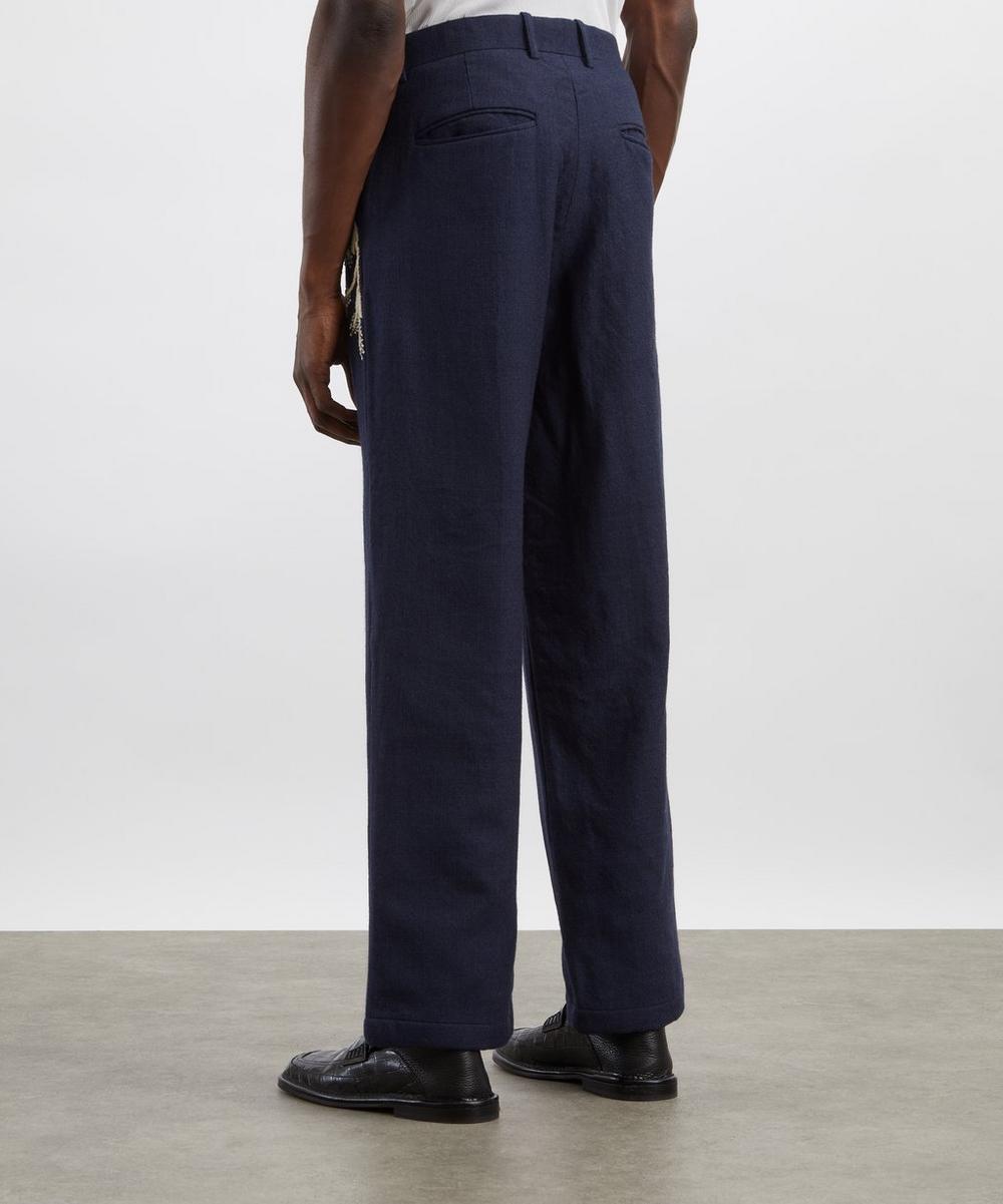 Liberty London Kartik Research Pleated Embroidered Wool Trousers
