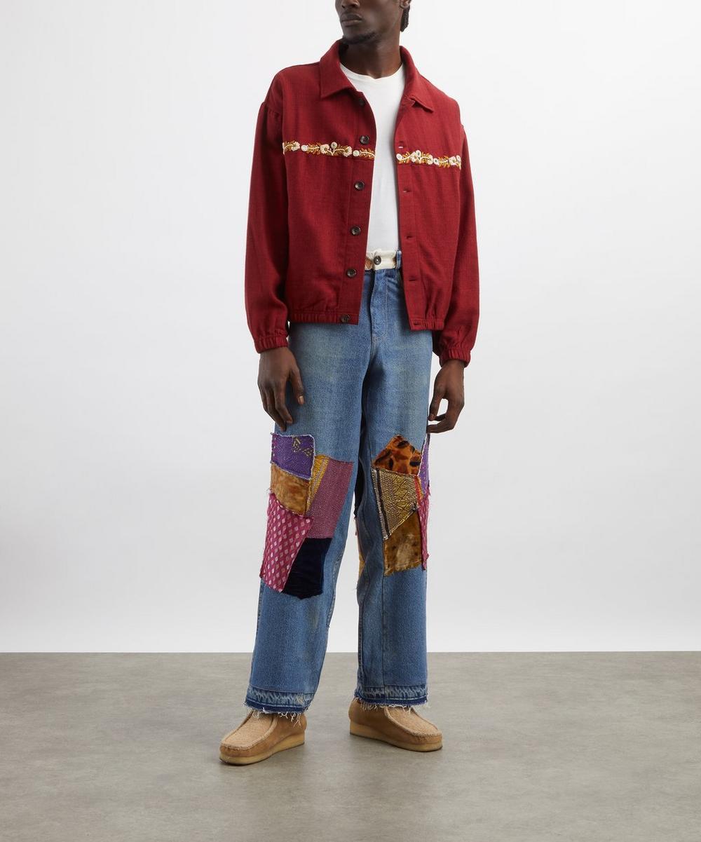 liberty london Kartik Research Rishikesh Embroidered Herringbone Jacket