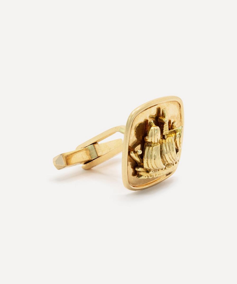 liberty london Kojis 14ct Gold Deakin and Francis Vintage Ship Cufflinks