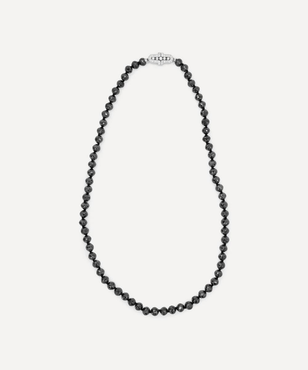 liberty london Kojis 18ct White Gold Black Diamond Bead Necklace