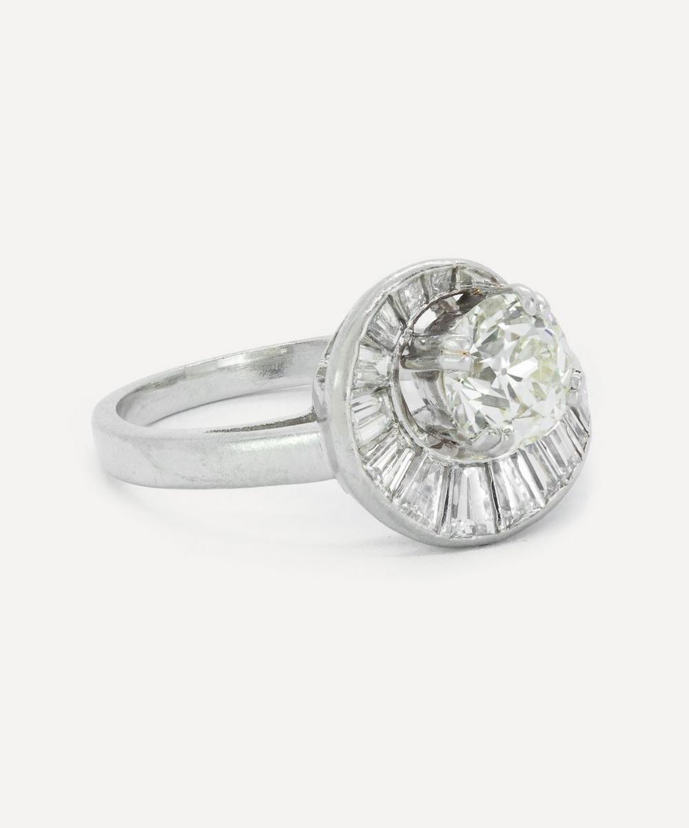 liberty london Kojis Platinum Old Cut Diamond Swirl Ring