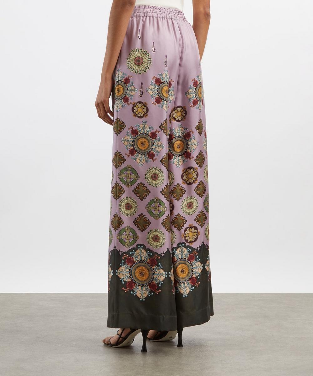 Liberty London La DoubleJ Nucleus Silk Twill Palazzo Trousers