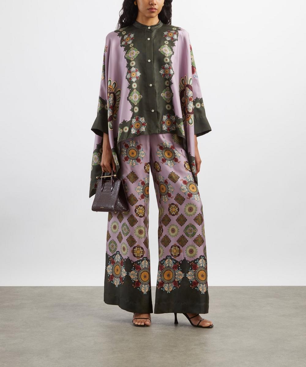 liberty london La DoubleJ Nucleus Silk Twill Palazzo Trousers