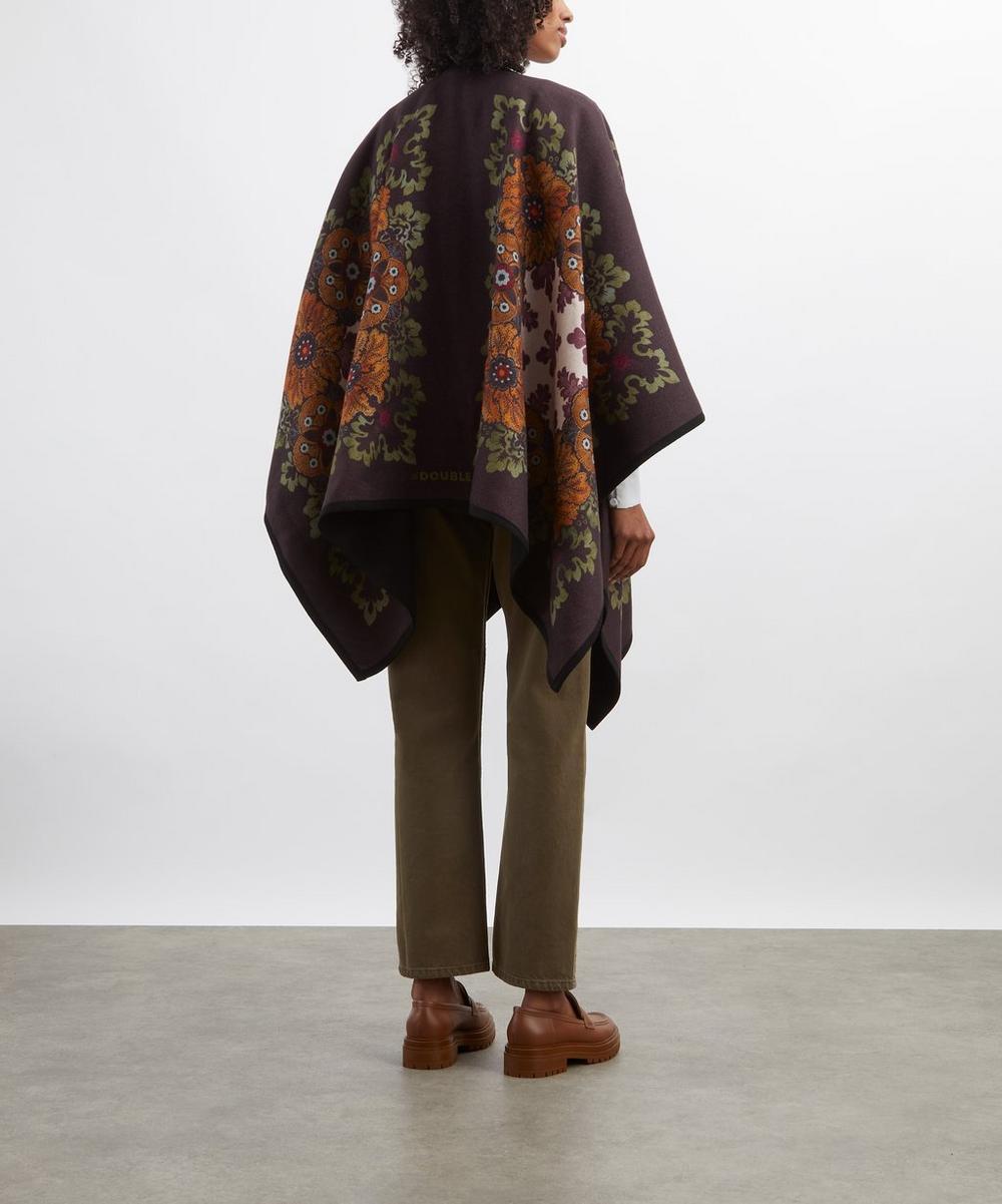 Liberty London La DoubleJ Placée Patterned Wool Poncho