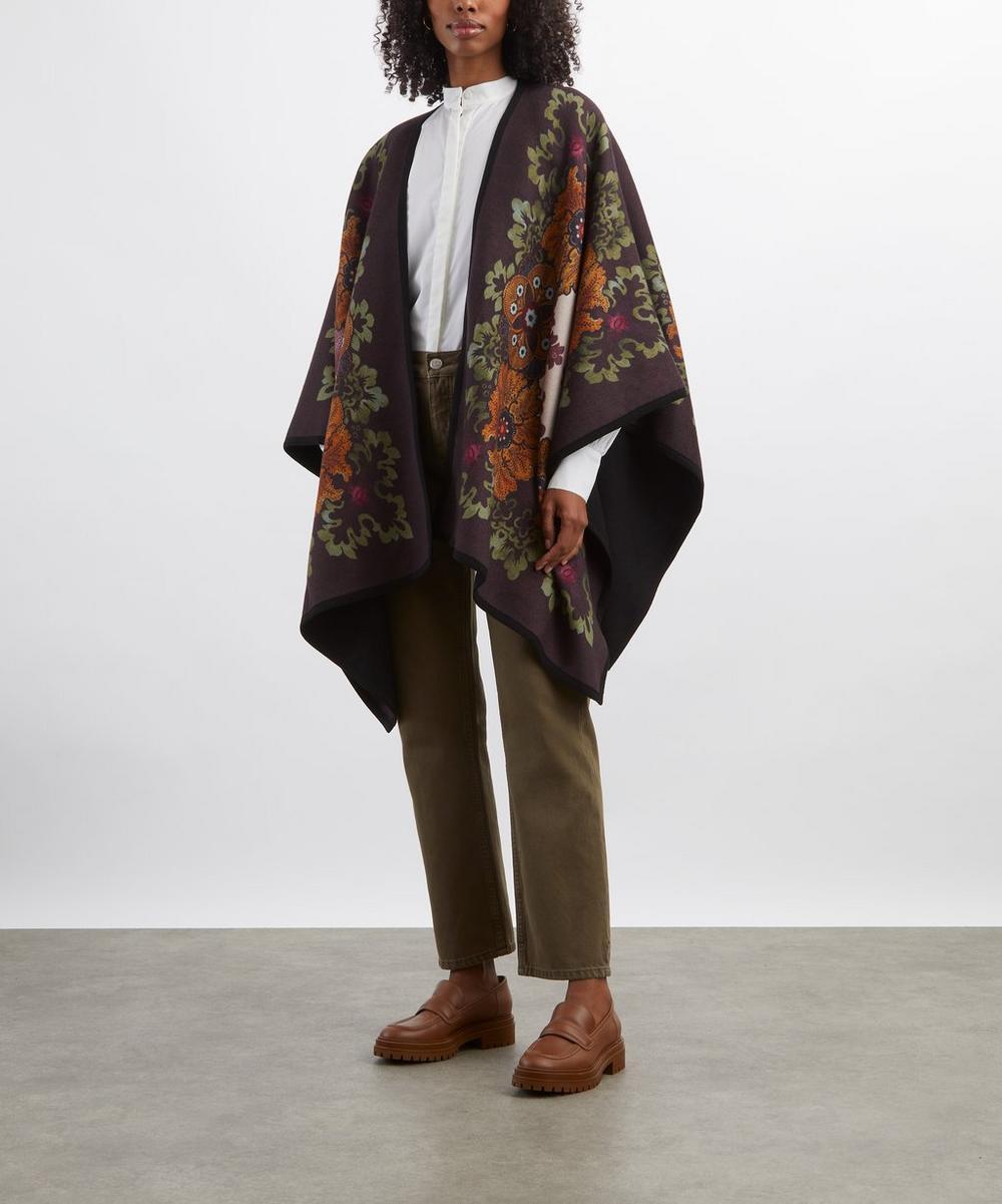 liberty london La DoubleJ Placée Patterned Wool Poncho