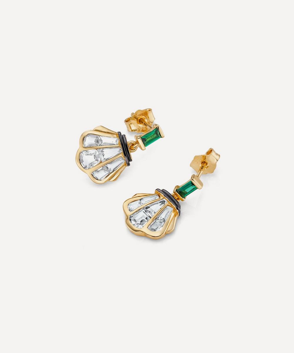 Liberty London Laura Vann 14ct Gold-Plated Vermeil Silver Cleo Earrings Drop Earrings