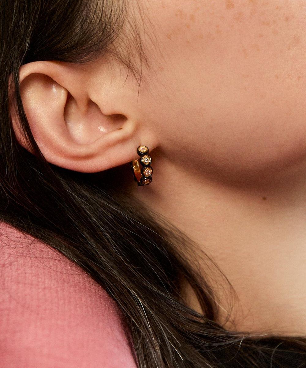 liberty london Laura Vann 14ct Gold-Plated Vermeil Silver Zadie Huggie Hoop Earrings