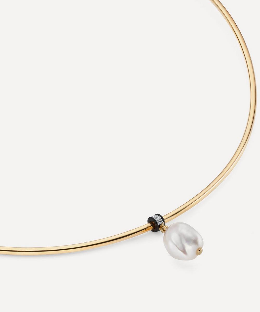 Liberty London Laura Vann 18ct Gold-Plated Blythe Pearl Torque Choker Necklace
