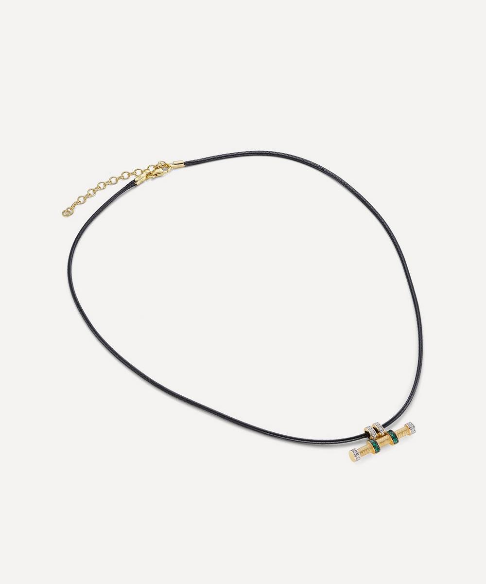 Liberty London Laura Vann 18ct Gold-Plated Maya T-Bar Cord Necklace