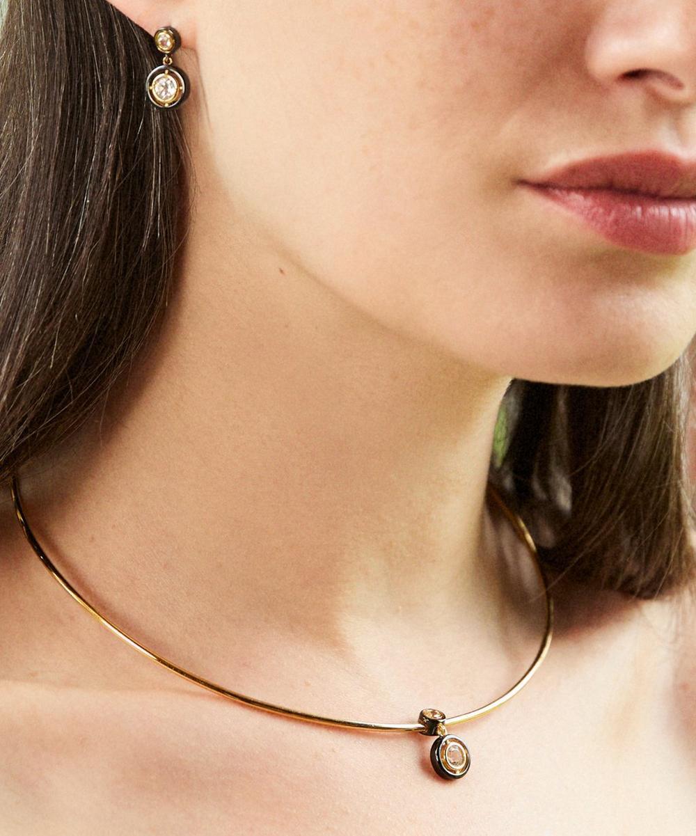 liberty london Laura Vann 18ct Gold-Plated Sacha Torque Choker Necklace