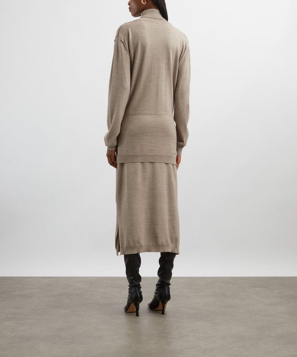 Liberty London Lemaire Light Taupe Trompe L’Oeil Dress