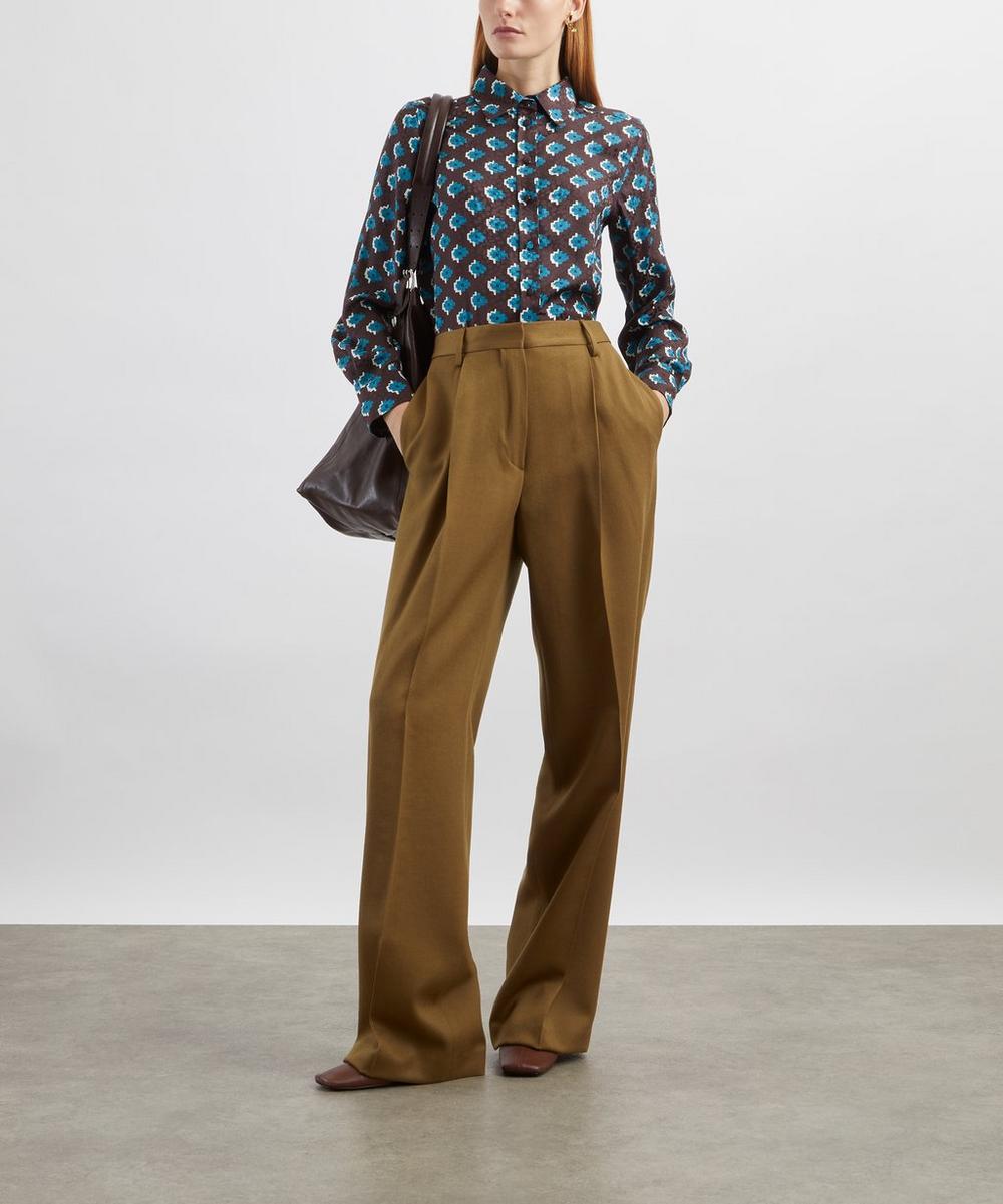 liberty london Liberty Adamas Silk Jacquard Relaxed Shirt