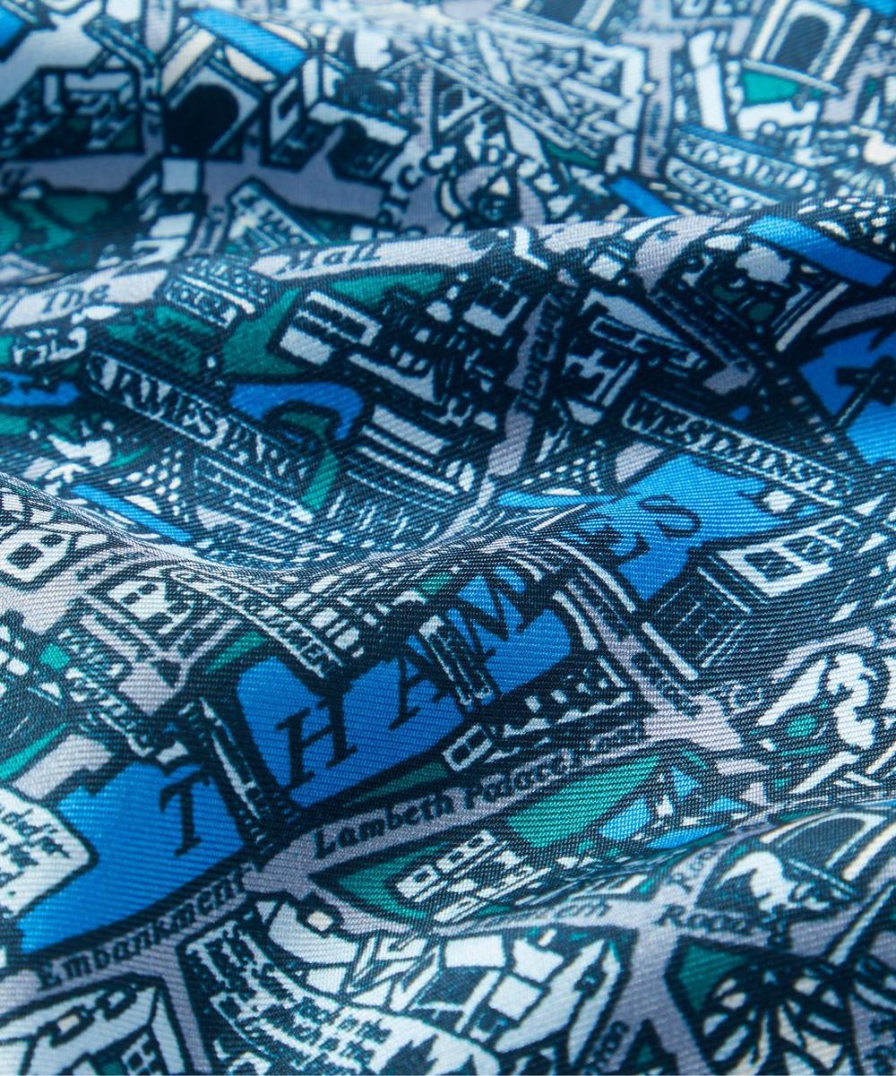 Liberty London Liberty Big Smoke Silk Twill Pocket Square