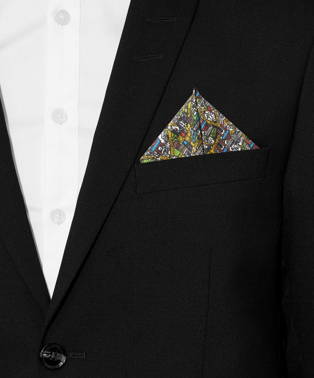 liberty london Liberty Big Smoke Silk Twill Pocket Square