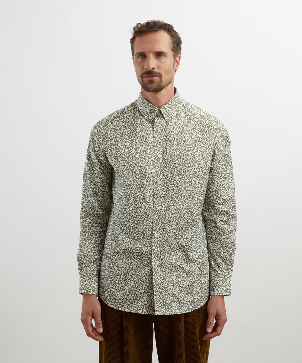 Liberty London Liberty Button-Down Regular Fit Cotton Shirt In Feather Meadow