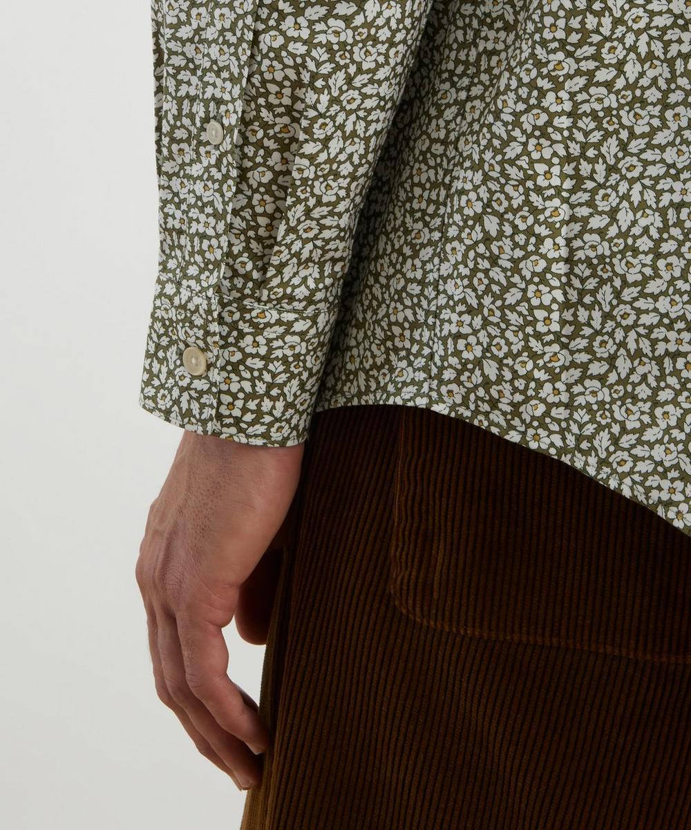 Liberty London Liberty Button-Down Regular Fit Cotton Shirt In Feather Meadow