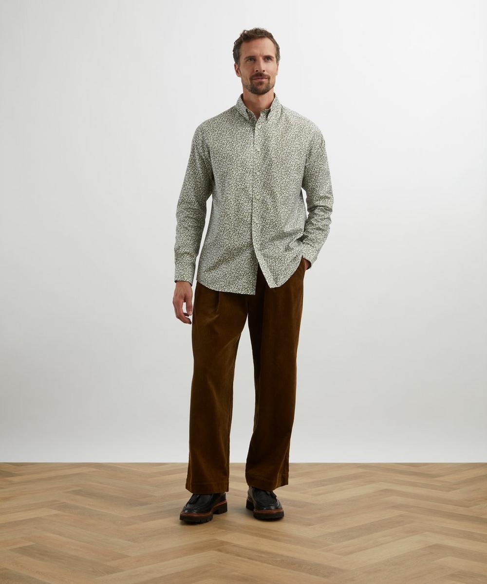 liberty london Liberty Button-Down Regular Fit Cotton Shirt in Feather Meadow