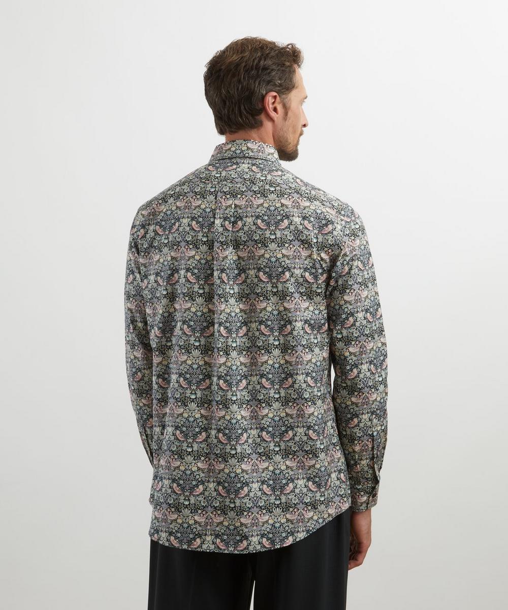 Liberty London Liberty Button-Down Regular Fit Cotton Shirt In Strawberry Thief