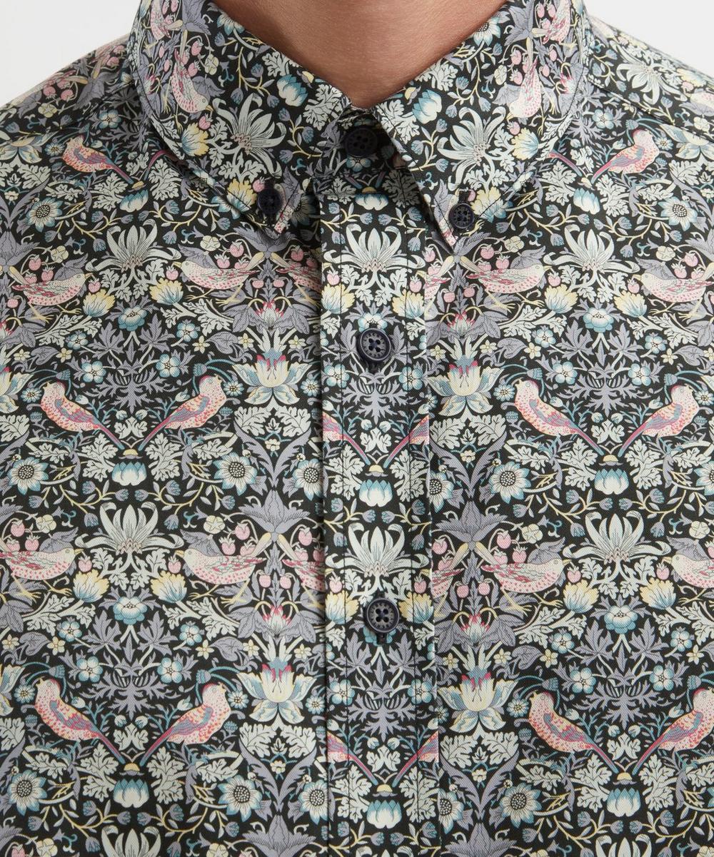 Liberty London Liberty Button-Down Regular Fit Cotton Shirt In Strawberry Thief