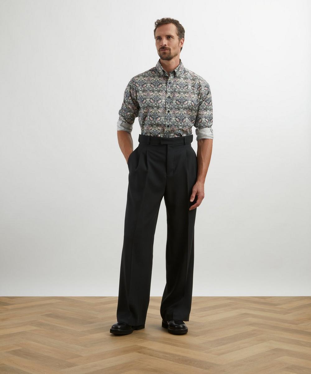 liberty london Liberty Button-Down Regular Fit Cotton Shirt in Strawberry Thief