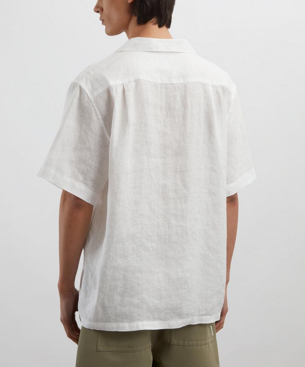 Liberty London Liberty Cuban Collar Hemp Shirt With Embroidery