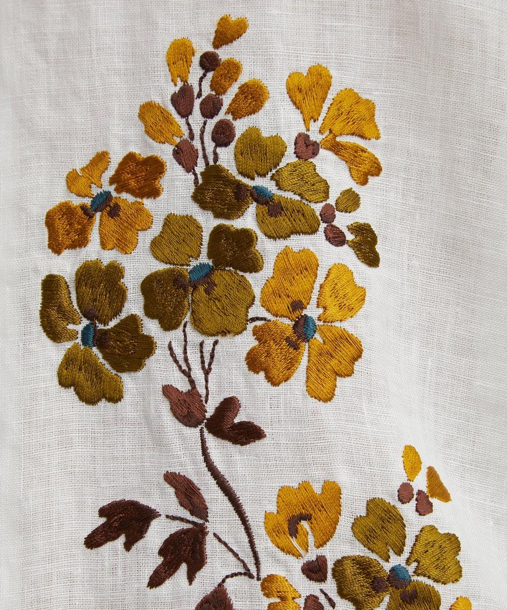 Liberty London Liberty Cuban Collar Hemp Shirt With Embroidery