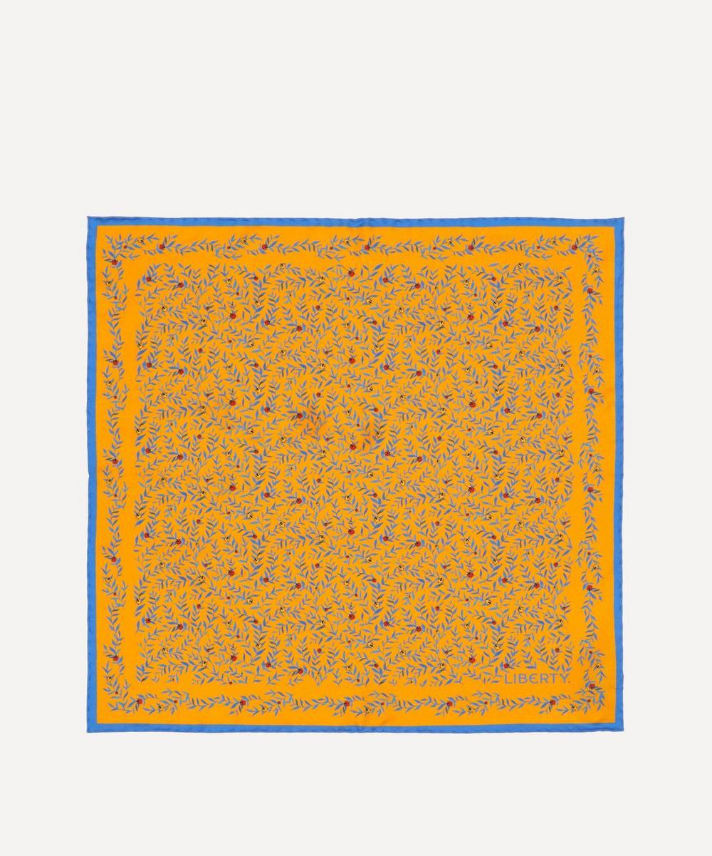 liberty london Liberty Leafy Ladybirds Printed Silk Pocket Square