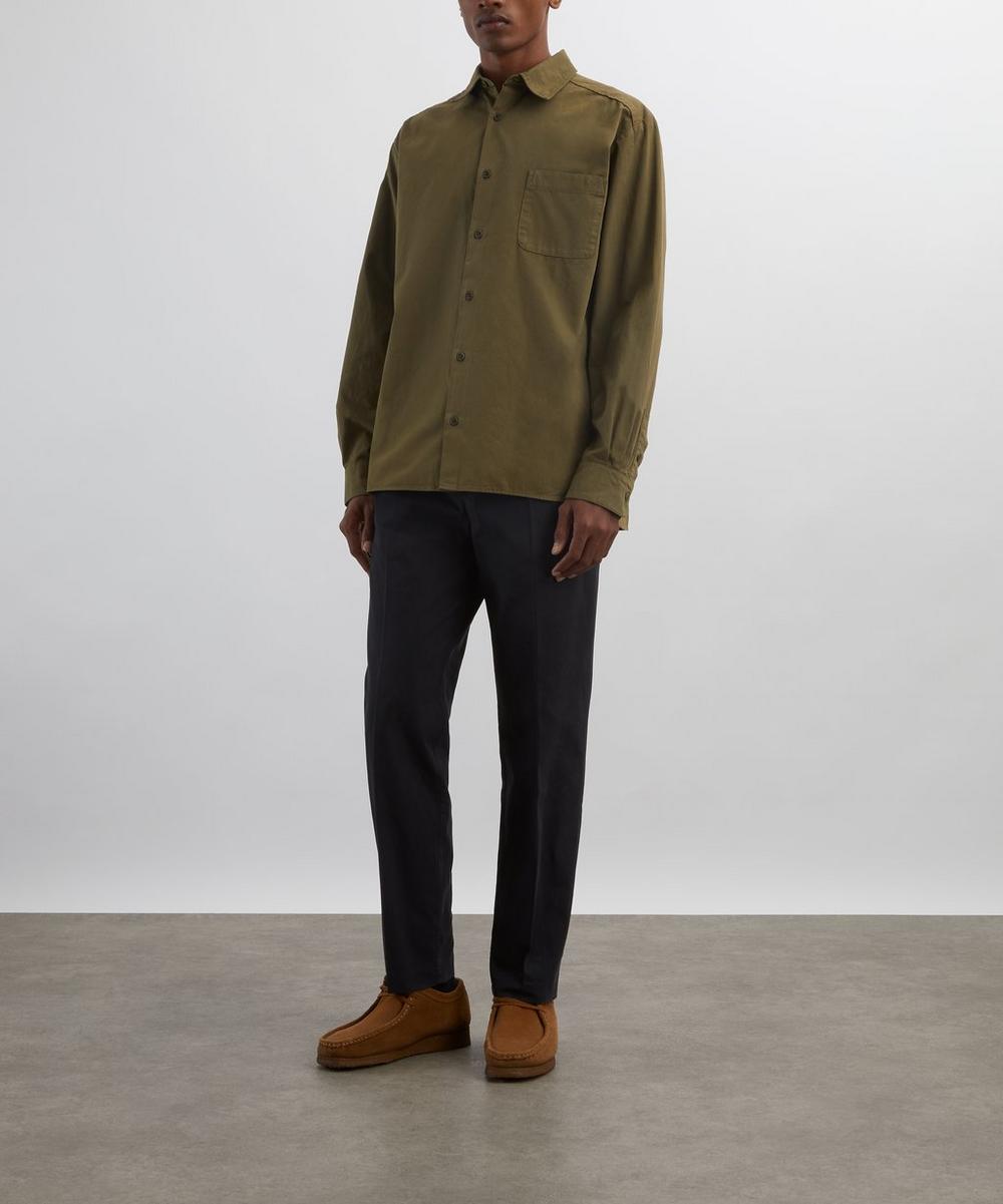 liberty london A.P.C. Khaki Malo Cotton Shirt