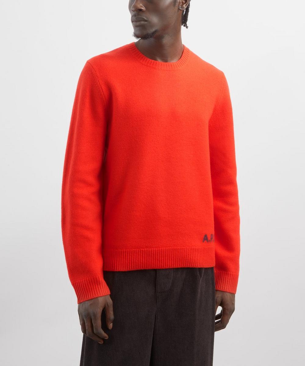 Liberty London A.P.C. Red Edward Merino Wool Jumper